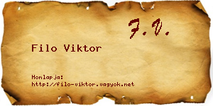 Filo Viktor névjegykártya